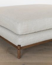 Load image into Gallery viewer, Morrison Wood Base Large Leather Ottoman