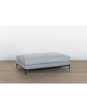 Load image into Gallery viewer, Morrison Metal Base Large Leather Ottoman
