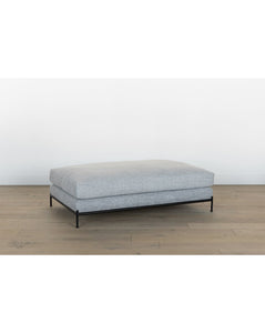 Morrison Metal Base Large Leather Ottoman