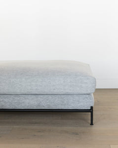 Morrison Metal Base Large Leather Ottoman