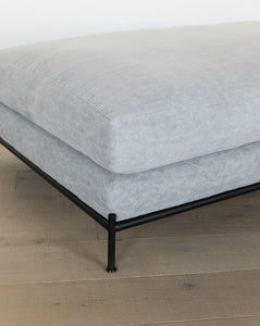 Morrison Metal Base Large Leather Ottoman