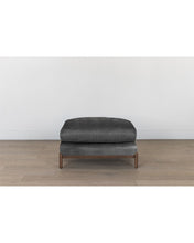 Load image into Gallery viewer, Morrison Wood Base Leather Ottoman
